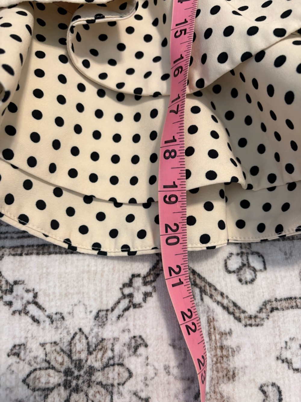 Zara Polka Dot Ivory Ruched Skirt - Picture 7 of 8